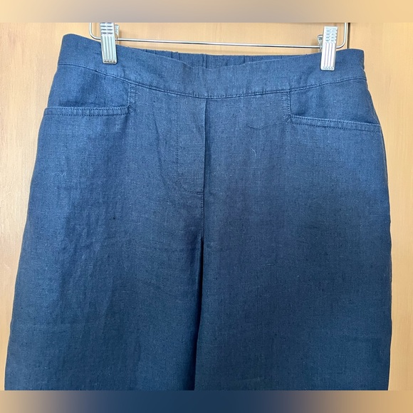 JJill Love Linen navy blue cropped pants, small, NWT - Picture 3 of 9